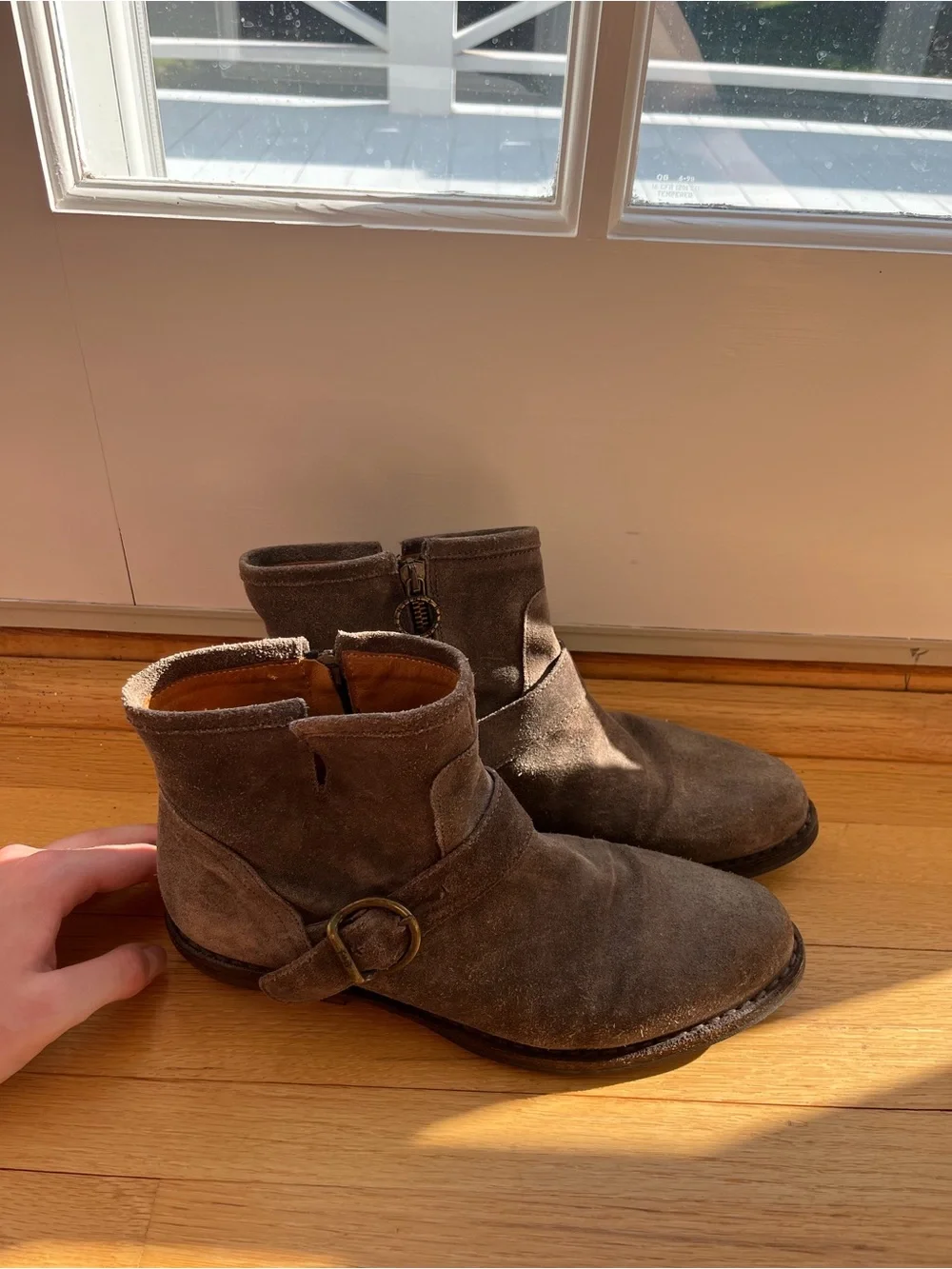Fiorentini and Baker Suede and Ankle Booties in Gray, made in Italy